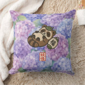 Cute Tanuki Throw Pillow | Japanese Folklore Hydra クッション (ブランケット)