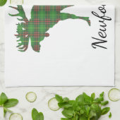 Cute Tartan moose Newfoundland  tea towel キッチンタオル (折り畳み)