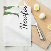 Cute Tartan moose Newfoundland  tea towel キッチンタオル (四つ折り)