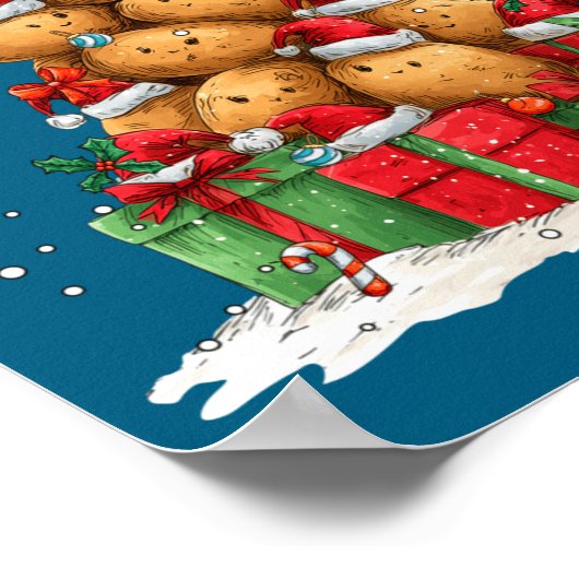 Cute Tato Le Christmas Tree Xmas Hat Long Sleeve  ポスター (角)