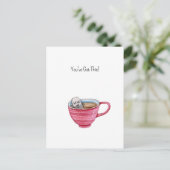 Cute Tea Bag Illustration Cup Of Tea Support Card ポストカード (スタンド正面)