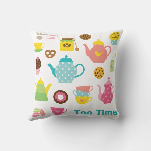 Cute Tea Party Pillow クッション (裏面)
