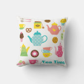 Cute Tea Party Pillow クッション (正面)