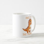 Cute Tea-Rex Dinosaur Personalized Name コーヒーマグカップ (正面右)
