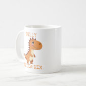 Cute Tea-Rex Dinosaur Personalized Name コーヒーマグカップ (正面左)
