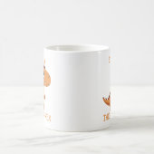 Cute Tea-Rex Dinosaur Personalized Name コーヒーマグカップ (中央)