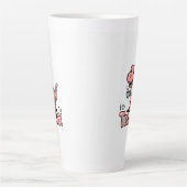 Cute Tea-Rex Pink Dinosaur – Sip Happens! カフェラテマグ (正面)