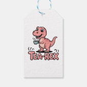 Cute Tea-Rex Pink Dinosaur – Sip Happens! ギフトタグ (裏面)