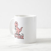 Cute Tea-Rex Pink Dinosaur – Sip Happens! コーヒーマグカップ (正面左)