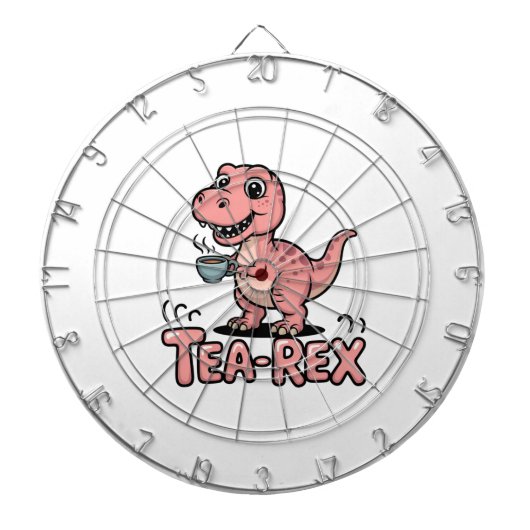 Cute Tea-Rex Pink Dinosaur – Sip Happens! ダーツボード (正面)