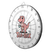 Cute Tea-Rex Pink Dinosaur – Sip Happens! ダーツボード (正面右)