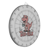 Cute Tea-Rex Pink Dinosaur – Sip Happens! ダーツボード (正面左)