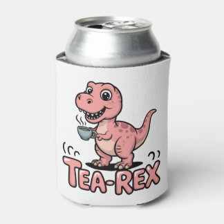 Cute Tea-Rex Pink Dinosaur – Sip Happens! 缶クーラー