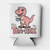 Cute Tea-Rex Pink Dinosaur – Sip Happens! 缶クーラー (正面)