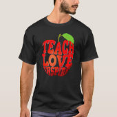 Cute Teach Love Inspire Apple Teacher Student Back Tシャツ (正面)
