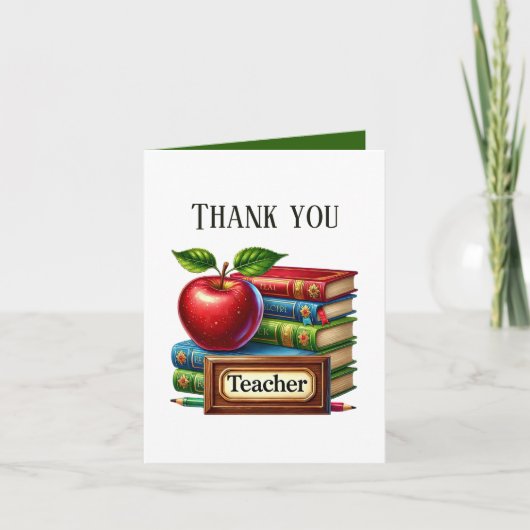 Cute Teacher add your message  サンキューカード (正面)