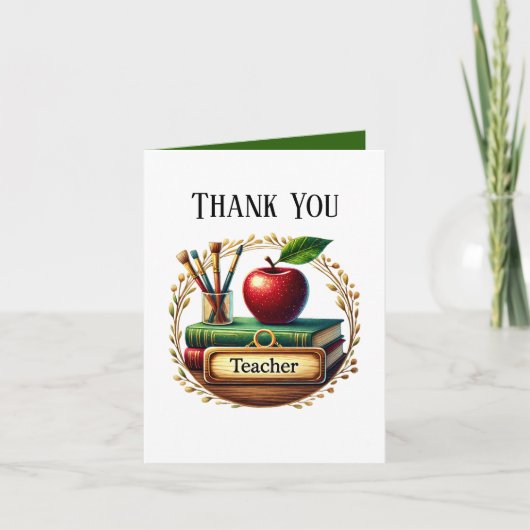 Cute Teacher add your message  サンキューカード (正面)