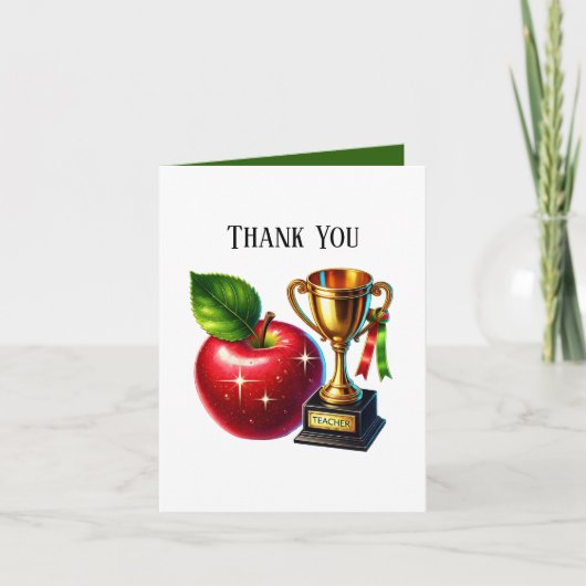 Cute Teacher add your message  サンキューカード (正面)