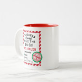 Cute Teacher Christmas Gift Nice List Mug ツートーンマグカップ (正面左)