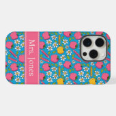 Cute Teacher Phone Case | Personalized Name iPhoneケース (裏面横)