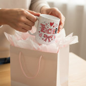 Cute Teacher Valentine's Day Coquette Bow Heart  コーヒーマグカップ
