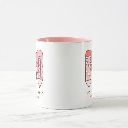 Cute Teacher's Valentine Pencil Custom マグカップ (中央)
