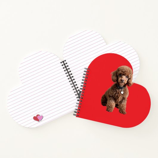  Cute Teacup Poodle Red Folder ノートブック (内部)