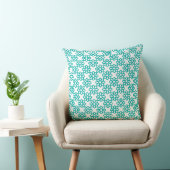Cute Teal and White Floral Pattern クッション (椅子)