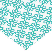 Cute Teal and White Floral Pattern ショートテーブルランナー (コーナー)