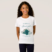 Cute Teal & Aqua Roses Flower Girl Gift Wedding Tシャツ (正面フル)