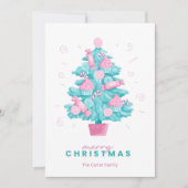 Cute Teal Candy Christmas Tree Card シーズンカード (正面)