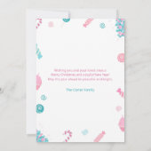 Cute Teal Candy Christmas Tree Card シーズンカード (裏面)