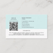 Cute Teal Dog Grooming Boutique Pet QR Code 名刺 (裏面)