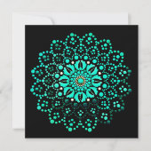 Cute Teal Mandala Blank Note Card サンキューカード (正面)