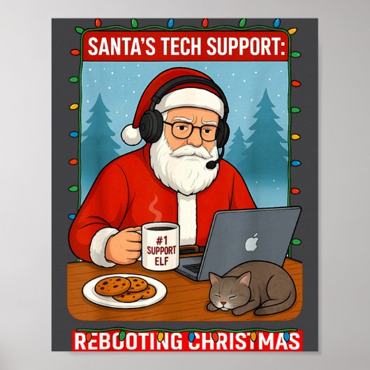 Cute Tech Support s Rebooting Santa ポスター (正面)