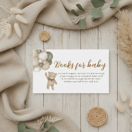 Cute Teddy Balloons Books for Baby Enclosure Card エンクロージャーカード