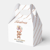Cute Teddy Bear 1st Birthday | Sweet Bear  フェイバーボックス (正面サイド)