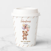 Cute Teddy Bear 1st Birthday | Sweet Bear  紙コップ (裏面)