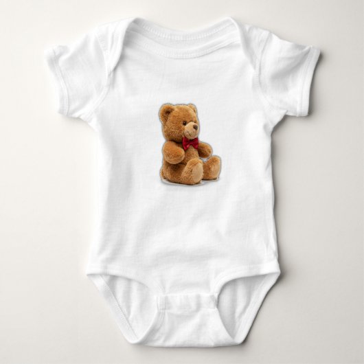 Cute Teddy Bear Art Double-Sided Graphic T-Shirt ベビーボディスーツ (正面)