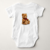 Cute Teddy Bear Art Double-Sided Graphic T-Shirt ベビーボディスーツ (裏面)