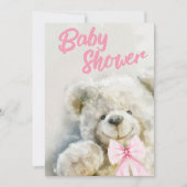 Cute Teddy Bear Baby Shower  招待状 (正面)