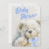 Cute Teddy Bear Baby Shower  招待状 (正面)