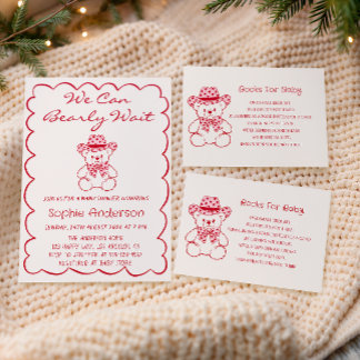 Cute Teddy Bear Baby Shower Books for Baby エンクロージャーカード