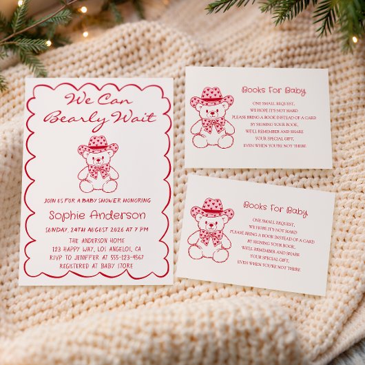 Cute Teddy Bear Baby Shower Books for Baby エンクロージャーカード