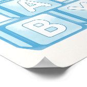 Cute Teddy Bear Baby Shower Boy Decoration ポスター (角)