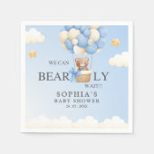 Cute Teddy bear Baby shower boy Party スタンダードカクテルナプキン (正面)