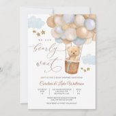 Cute Teddy Bear Baby Shower Invitation 招待状 (正面)