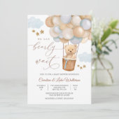 Cute Teddy Bear Baby Shower Invitation 招待状 (スタンド正面)