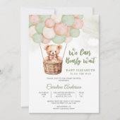 Cute Teddy Bear Baby Shower Invitation 招待状 (正面)
