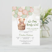Cute Teddy Bear Baby Shower Invitation 招待状 (スタンド正面)